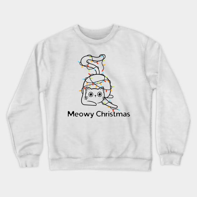 Meowy Christmas Crewneck Sweatshirt by HobbyAndArt